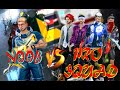 Noob Vs Pro Players || Free Fire 1 Vs 4 Insane Clash Squad Battle - Garena Free Fire