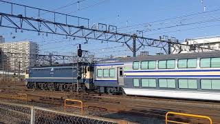 【グリーン車甲種輸送】JR貨物 EF65 2081号機+E235系1000番台グリーン車4B(F-37,38編成用) 甲種[9771レ] 新津行 新鶴見信発車！[2024.03.14(木)]