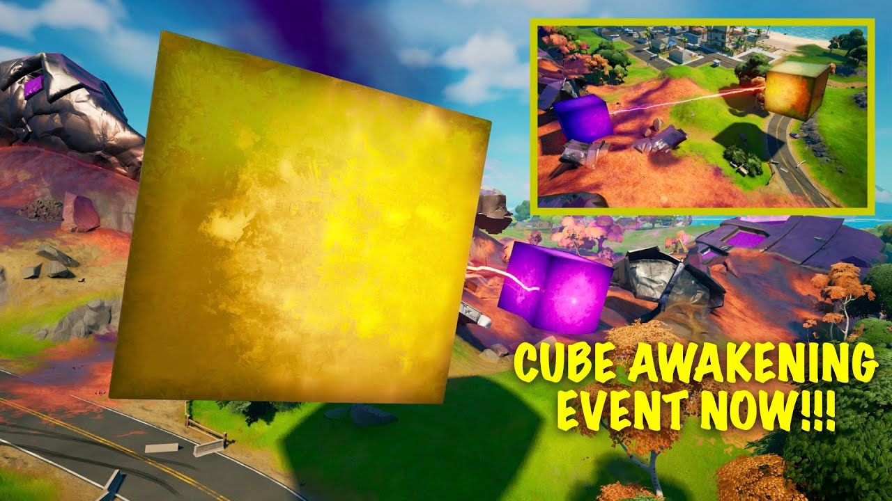 Fortnite CUBE LIVE EVENT NOW! Gold cube AWAKENING purple Kevin! CHILDREN CUBES COMING! Season 8!