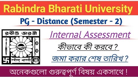 Rabindra Bharati University Pg Distance Semester - 2 Internal Assessment Related all details A to Z