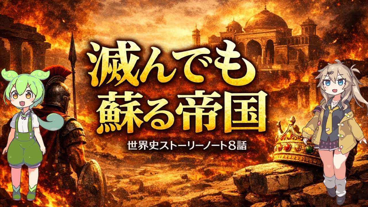 【世界史ストーリーノート8話】ペルシア帝国、何度滅んでも復活する件｜アケメネス朝→パルティア→ササン朝【ずんだもん解説】