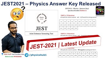 Match Your Answers with the Official JEST-2021 Physics Answer Keys | Physics Hub