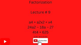 Factorization |  24a² - 18a - 27