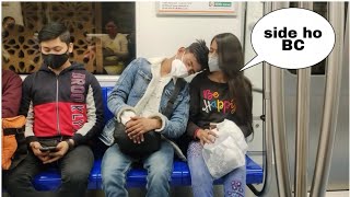 Sleeping On Strangers In The Metro Prank Up Wala Tv Epic Reaction