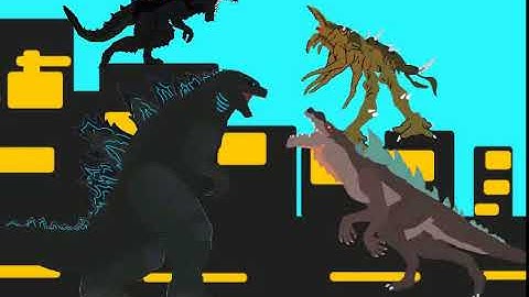 Dc2 art 4# godzilla vs zilla jr vs c-rex vs zilla
