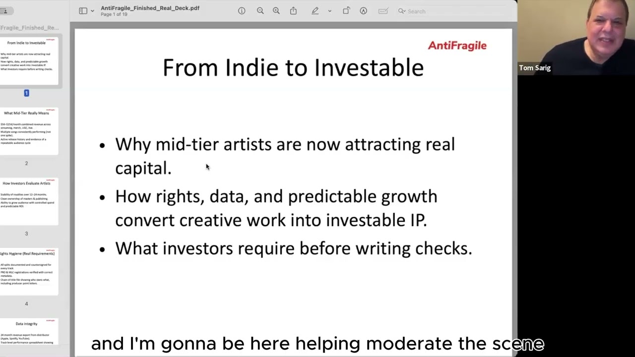 From Indie to Investible: How Mid Tier Artists Attract Capital with Tom Sarig