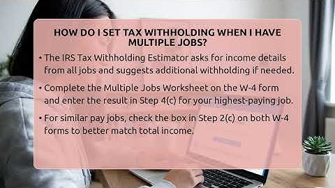How Do I Set Tax Withholding When I Have Multiple Jobs? - Your Paycheck Planner