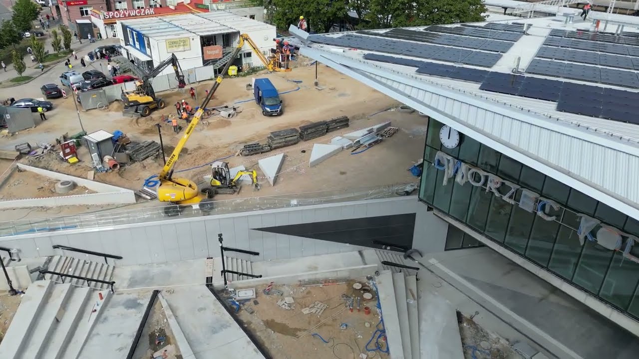 Dworzec PKP - Olsztyn Główny ( Budowa ) 23.08.2024. 4K  dron dji mini 3 pro