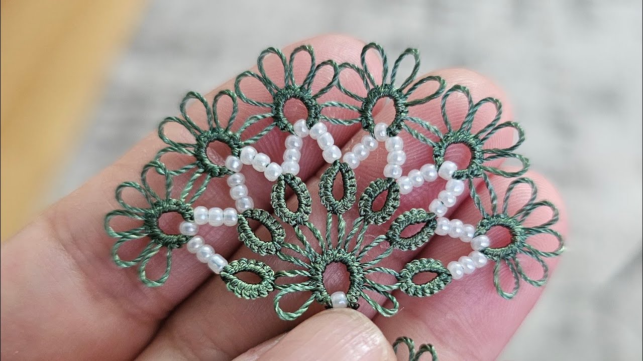 189. Kaydırma mekik boncuk oyası.#handmade#youtube#beautiful