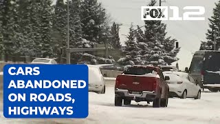Roads, highways still clogged with abandoned cars, Portland waives metered parking citations