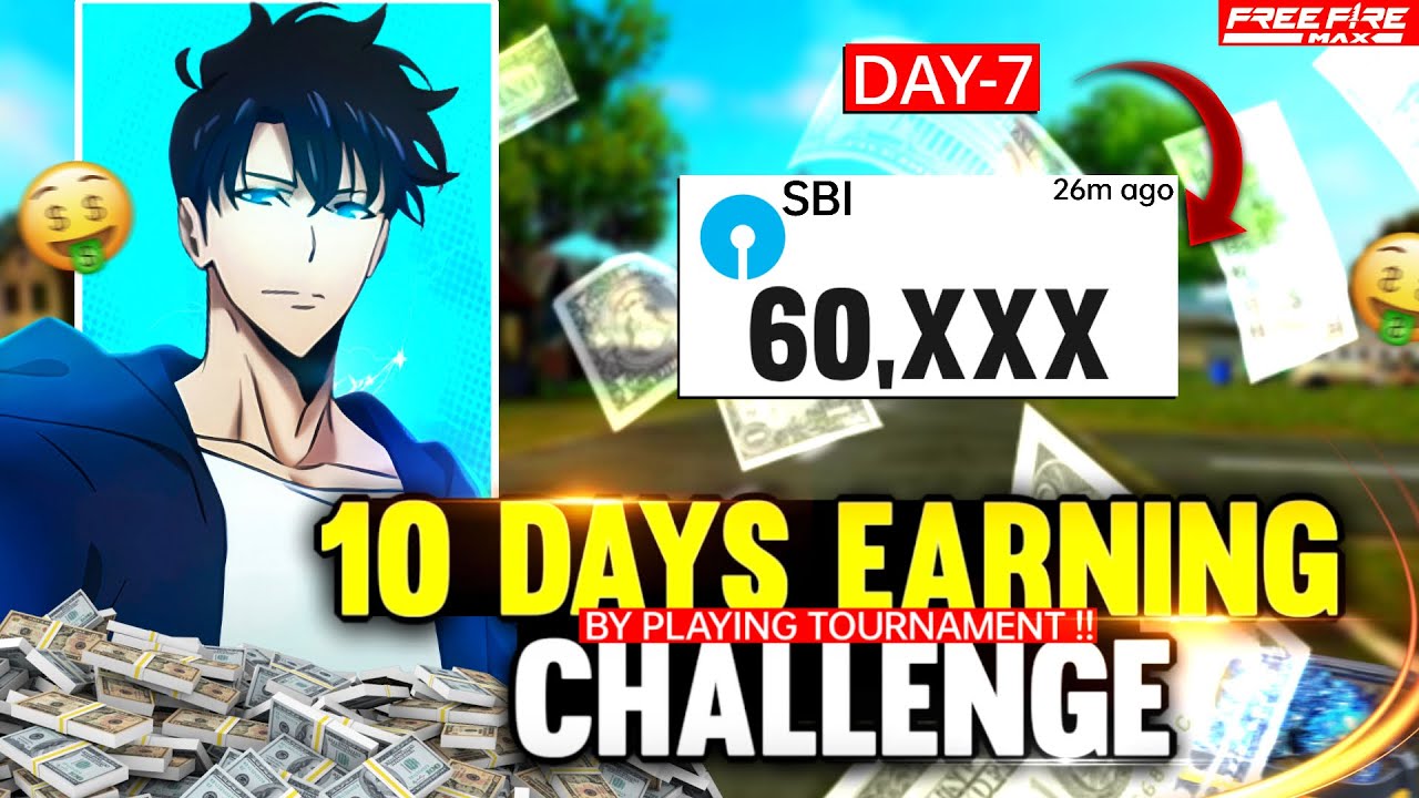 7 DAYS EARNING CHALLENGE 💸 BY PLAYING TOURNAMENT 🔥| FREE FIRE SOLO TOURNAMENT | 