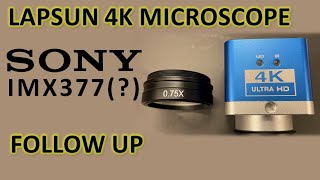 Lapsun 4K Microscope - Sony IMX377 (?) - Follow up and 0.75x Barlow lens test