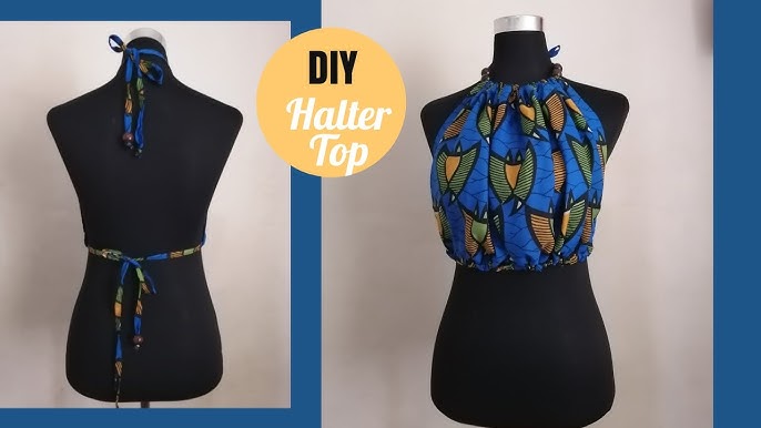 DIY Easy Africa Print Halter Crop top -Ankara #crop top #African