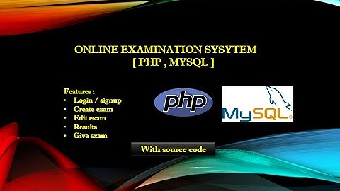 Online Examination System in PHP & MYSQL