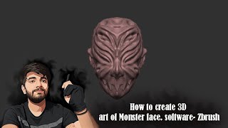 How to create 3D art of Monster face? Software- zbrush...? #zbrush #zbrushsculpt #zbrushart #yt