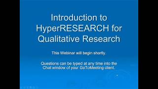 Introduction to HyperRESEARCH 4.5.0 for Qualitative Analysis