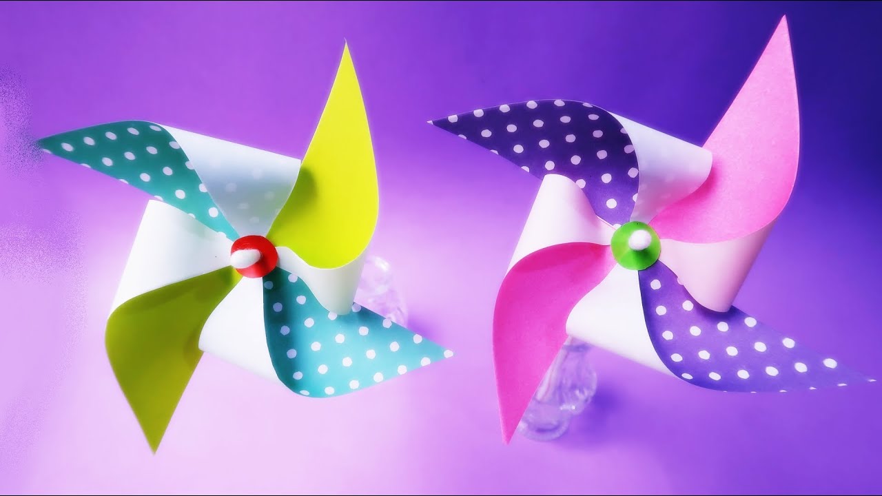 折り紙 風車 簡単な作り方 おしゃれで安全 よく回る Vol 1 Origami Windmill Easy Paper Craft Tutorial Youtube