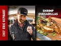 Shrimp Quesadilla on the Kamado Joe Karbon Steel Griddle