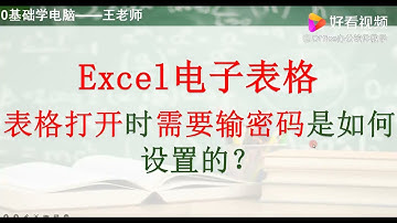 Excel电子表格打开时需要输密码是如何设置的？,教育,资格考试,好看视频