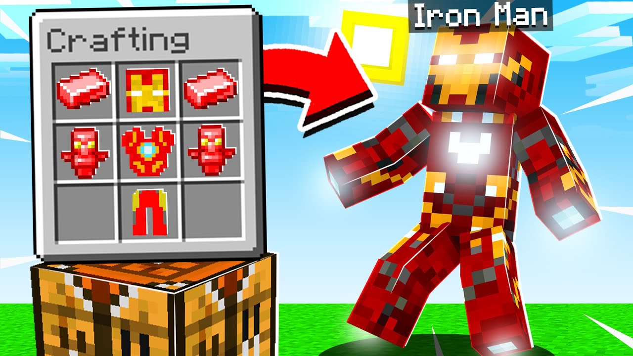 Minecraft But You Can Craft Iron Man - YouTube