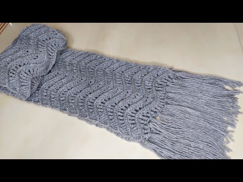 Milçəylə Toxuma Şərf / Tığ işi 3 boyutlu atkı modeli/Tığ işi kolay atkı yapımı/Crochet scarf pattern