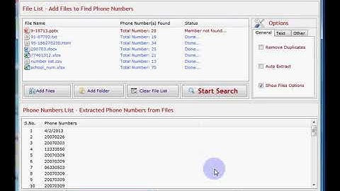 Extract Phone Numbers from any documents files