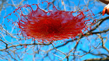 Spinning Water Galaxies - Interesting fluid physics - The Slow Mo Guys