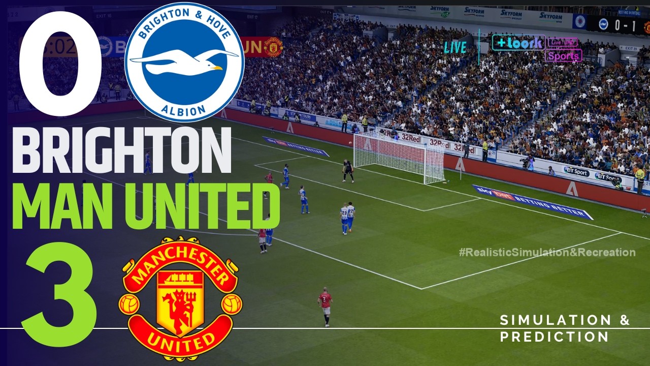 ⚽ Brighton 0 vs 3 Manchester United: Match Highlights | Premier League 25-26  Simulation/Recreation