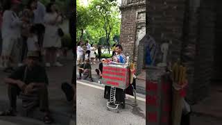 Vietnamese man plays flute with his nose.