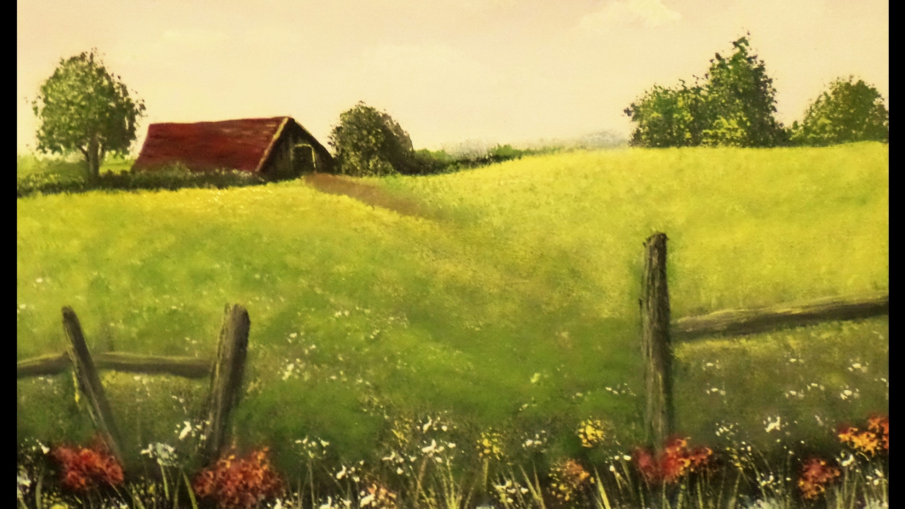 How to Paint an EASY Farmhouse Landscape with Acrylic ...