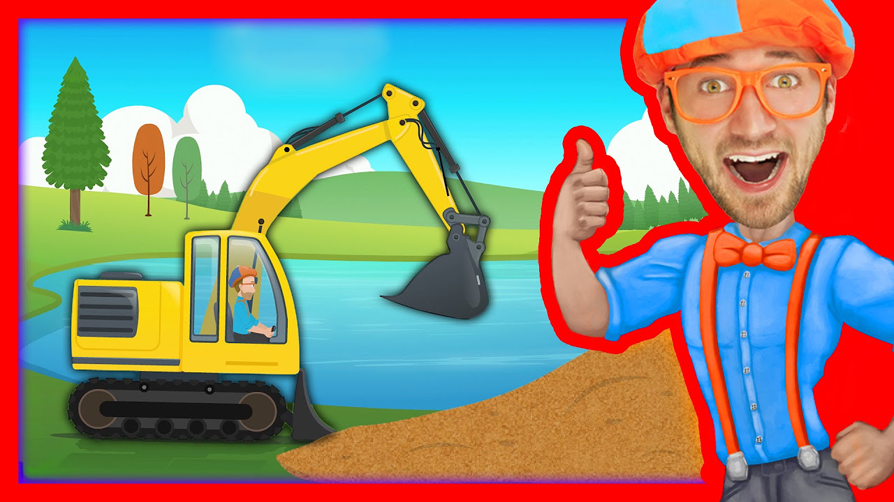 Construction Vehicles for Kids with Blippi  The Excavator Song