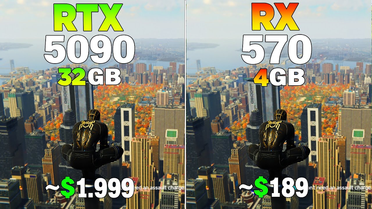 RTX 5090 vs RX 570 - Test in 8 Games