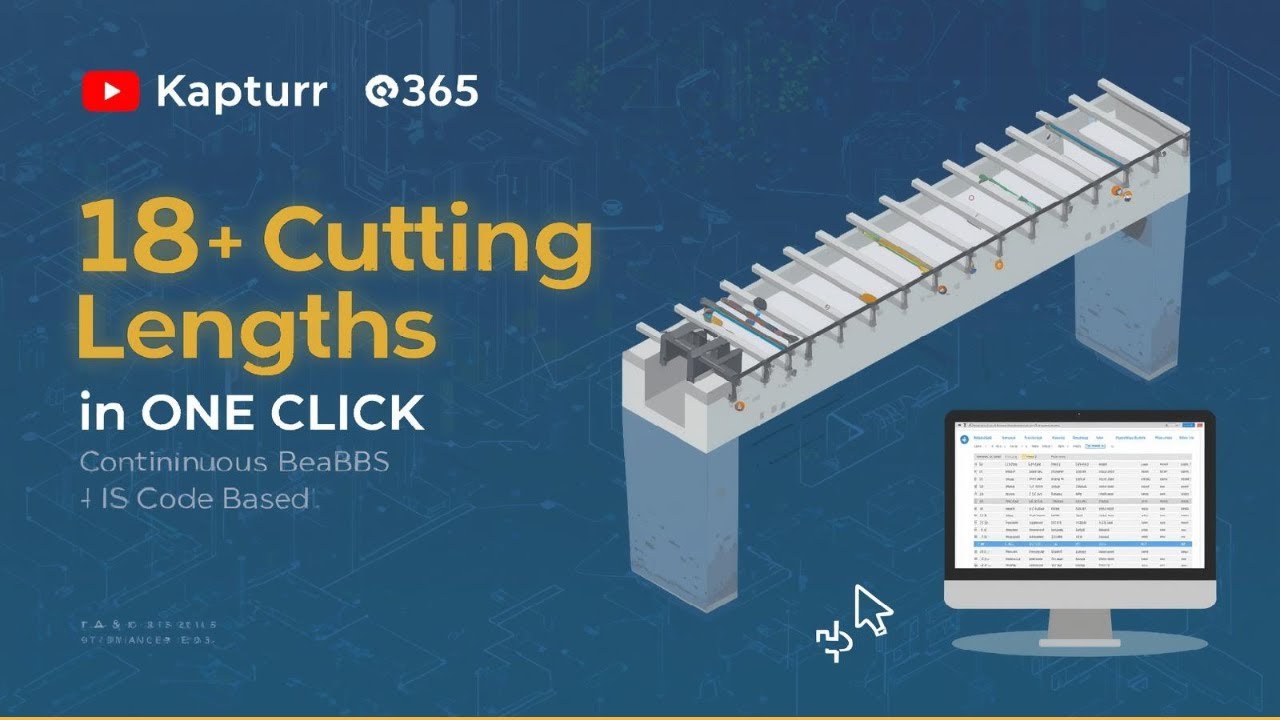 Single-Click Continuous Beam BBS | 18+ Cutting Lengths Auto-Calculated as per IS Codes
