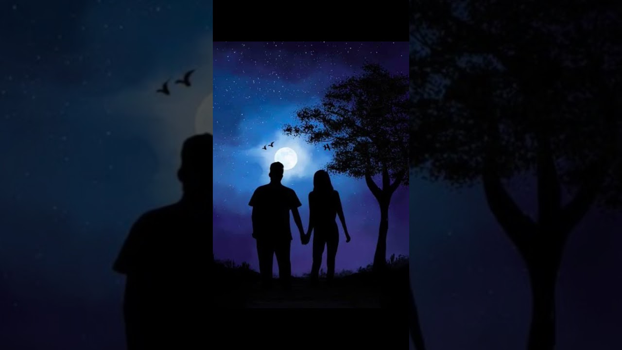 Moonlight 🌙🌛 ll Beautiful couple ll Night Moon lighting ll Beautiful nature 💝