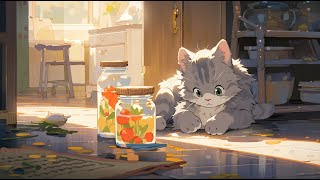 Lofi With My Cat || Autumn Morning & Cat😽🌞 Chill/Sleep/Work[ Lofi Mix - Lofi Songs ]