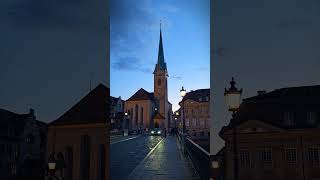 The famous Fraumünster Church in Switzerland ?? switzerland scenic swiss beautiful bluehour