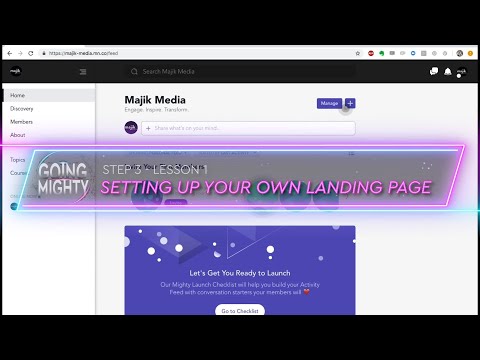 Setting up your Mighty Networks Landing Page with Examples (Going Mighty Course: Step 3, Lesson 1a)