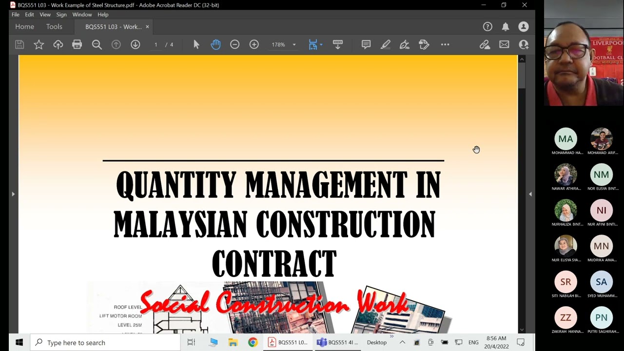 Quantity Management (Special): Steel Structure Work Example