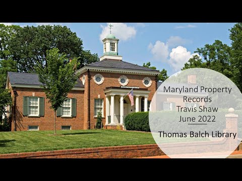 Maryland Property Records with Travis Shaw