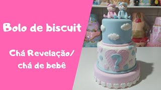 Bolo Falso De Biscuit Branco e Lilás