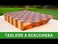 Tagliere in legno di noce e ciliegio - Walnut and cherry checkerboard cutting board