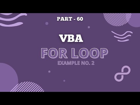 Part 60 - VBA code to Learn FOR Loop with Simple Example No. 2 | Hindi