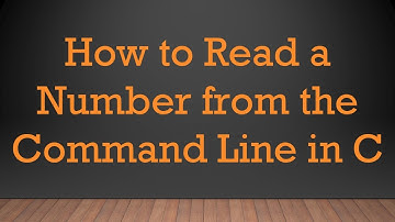 How to Read a Number from the Command Line in C
