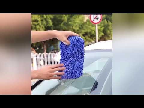 Автомобільна губка з мікрофібри (шенілу) з фіксуючим ременем 22*11*6 см, видео 1