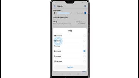Huawei P20 Pro Screen Timeout Duration