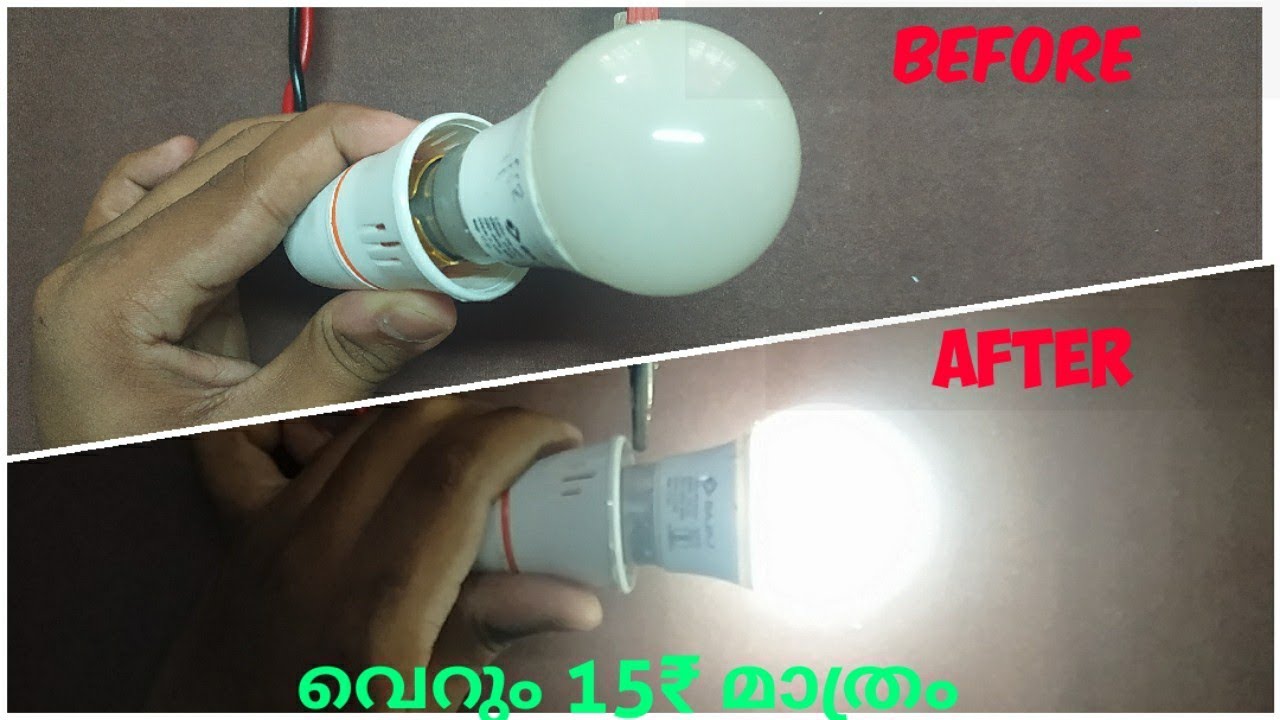 How to repair led bulb at home in malayalam YouTube
