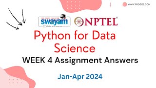 Nptel Python for Data Science Week 4 Assignment 4 Answers and Solutions 2024 | Swayam Platform