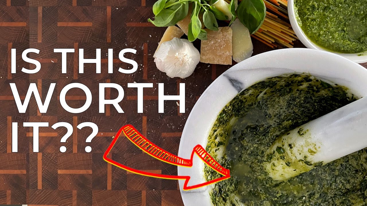 Basil Pesto alla Genovese Food Processor vs Mortar and Pestle is it