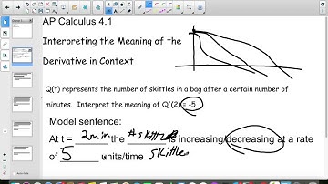 AP Calculus 4.1:  Interpreting the Meaning of a Derivative in Context