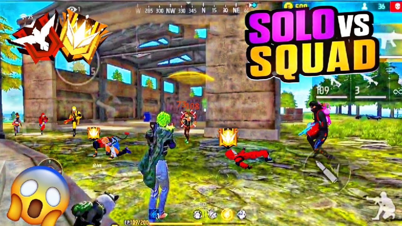 solo vs squad gameplay || free fire solo vs squad 🤐 🇸🇧 - YouTube